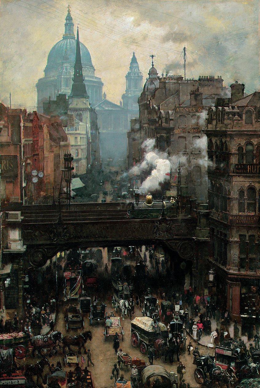 St. Paul"s og Ludgate Hill, ca. 1887 av William Logsdail
