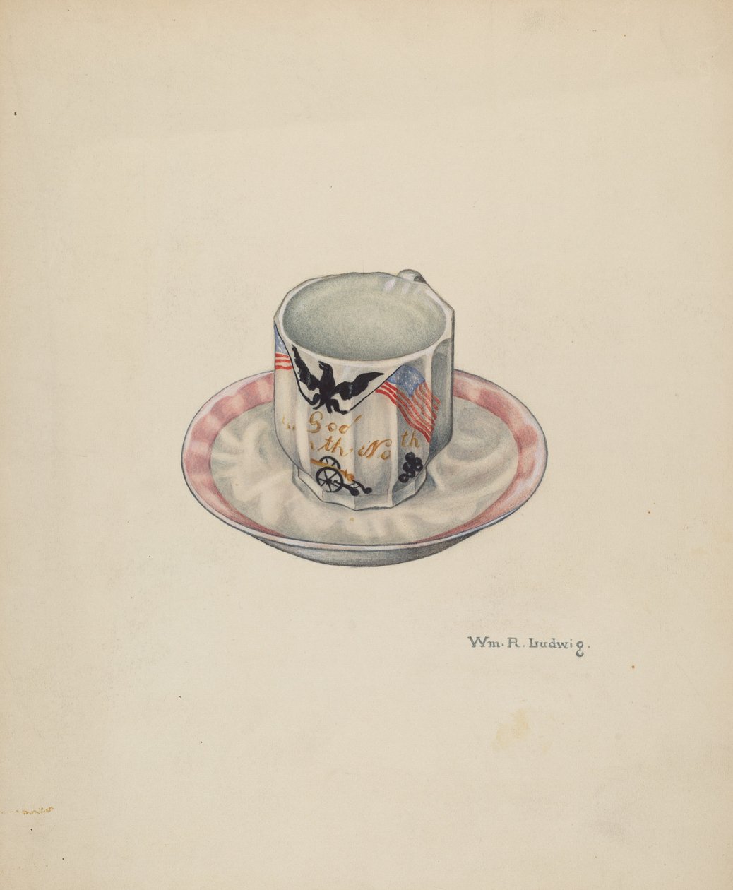 Kopp og tallerken, ca. 1940. av William Ludwig