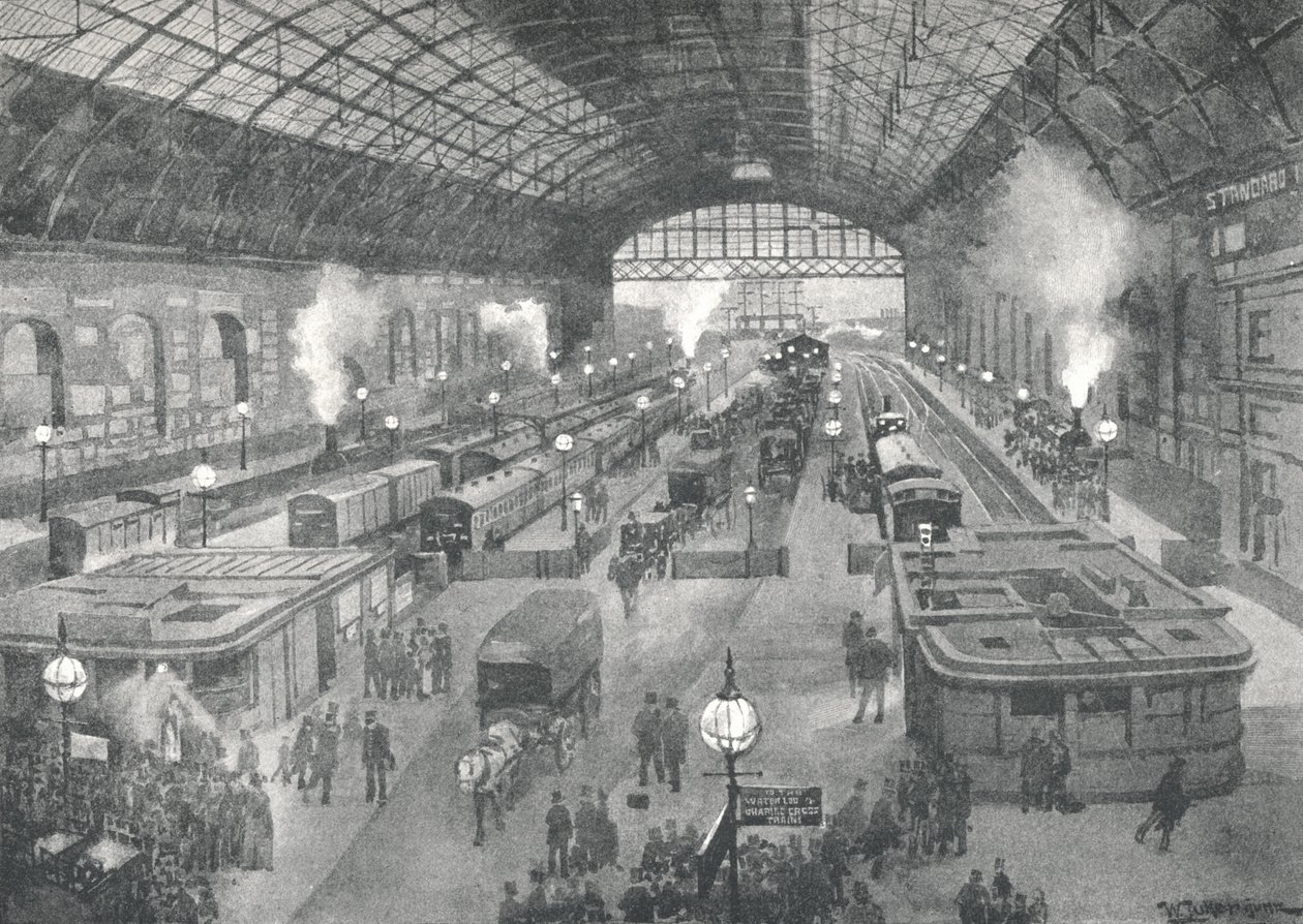 Cannon Street Station - Natt, 1891 av William Luker