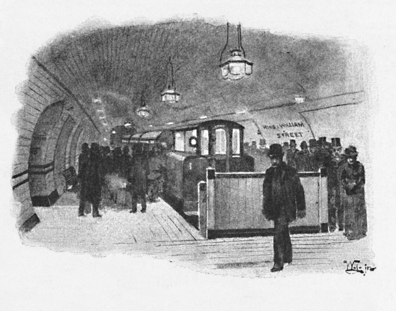 Electric Railway Station City og South London, King William Street, 1891 av William Luker