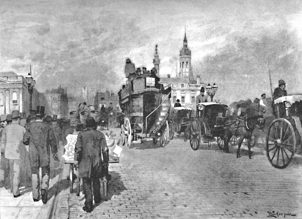 London Bridge - Going Across, 1891 av William Luker