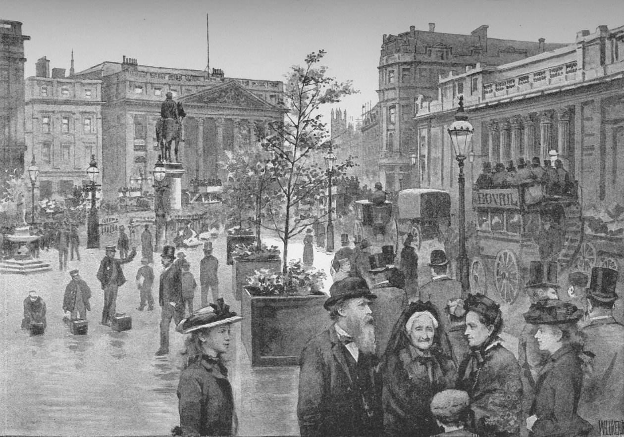 The Mansion House og Bank of England, 1891 av William Luker