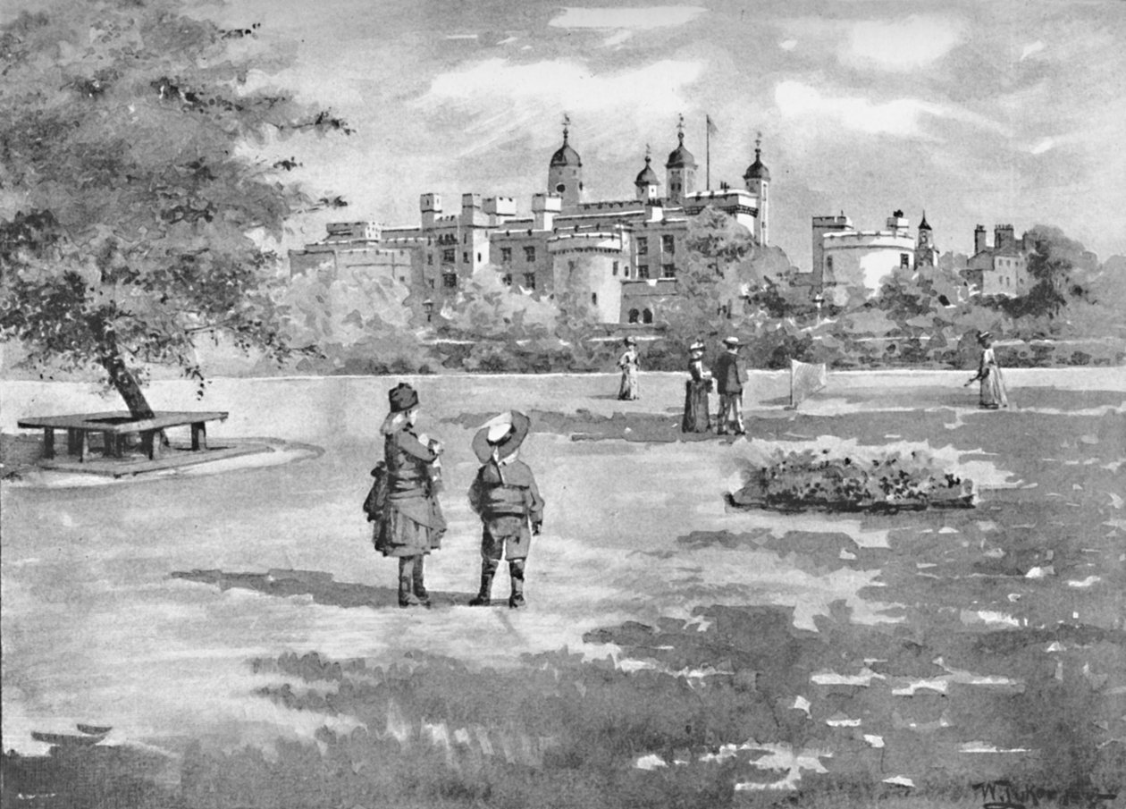 Tower of London fra Trinity Square, 1891 av William Luker