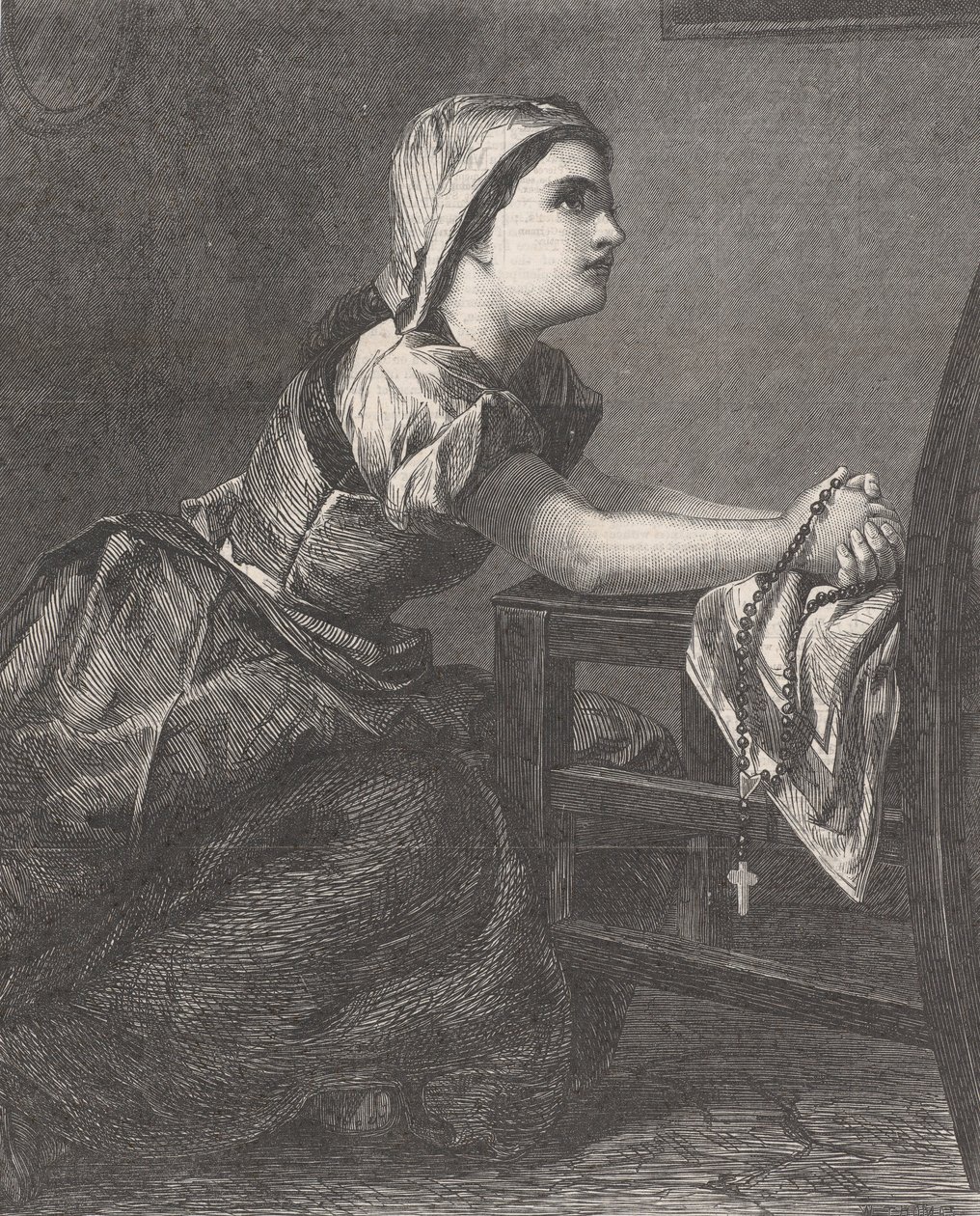 La Prière The Prayer, fra Illustrated London News, 2. mars 1867. av William Luson Thomas