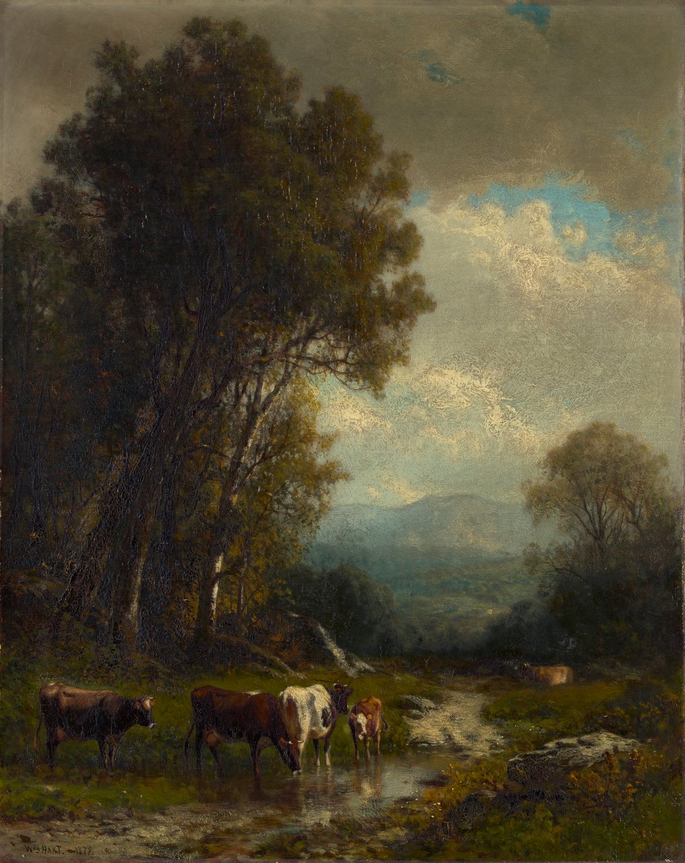 Landskap med storfe av William M. Hart