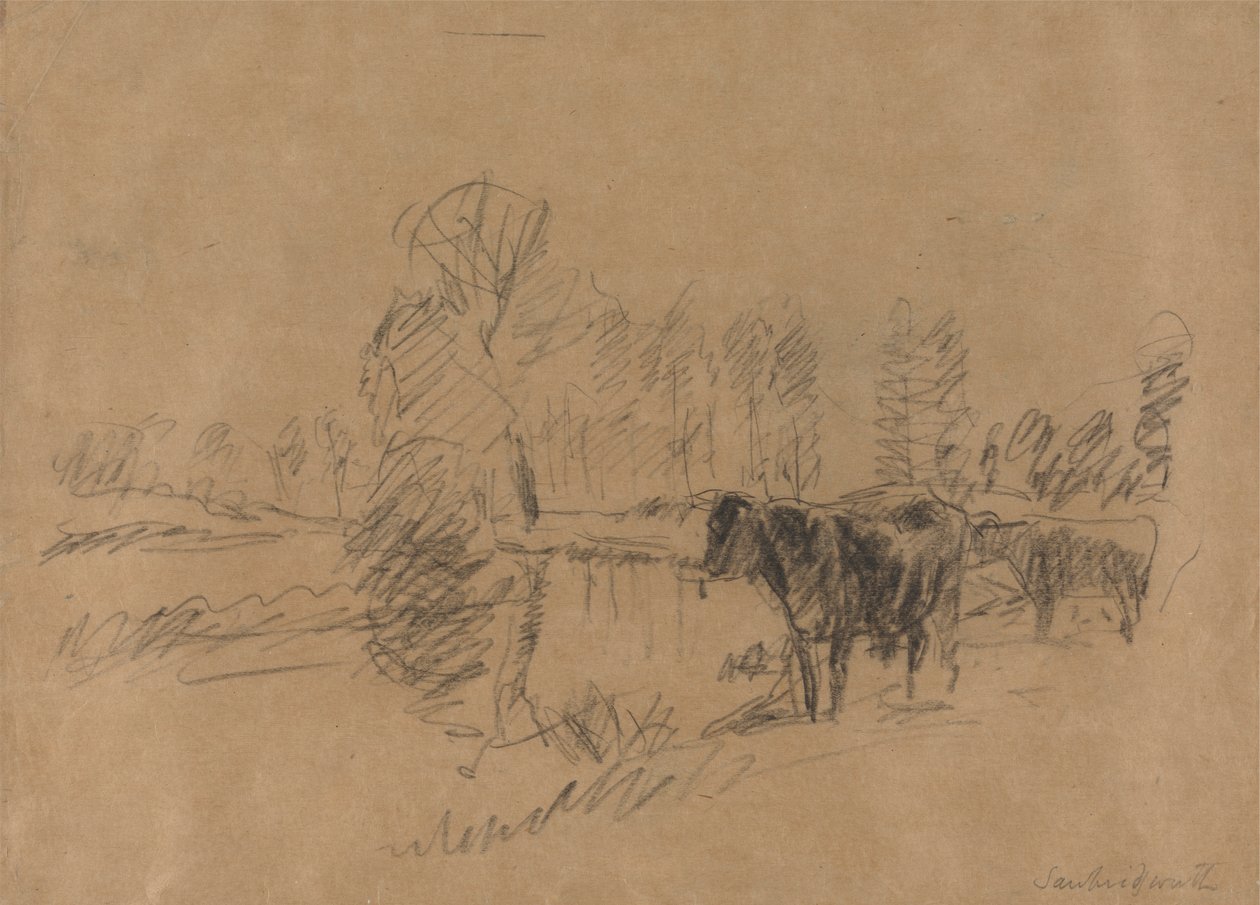 Storfe i et landskap av William Mark Fisher