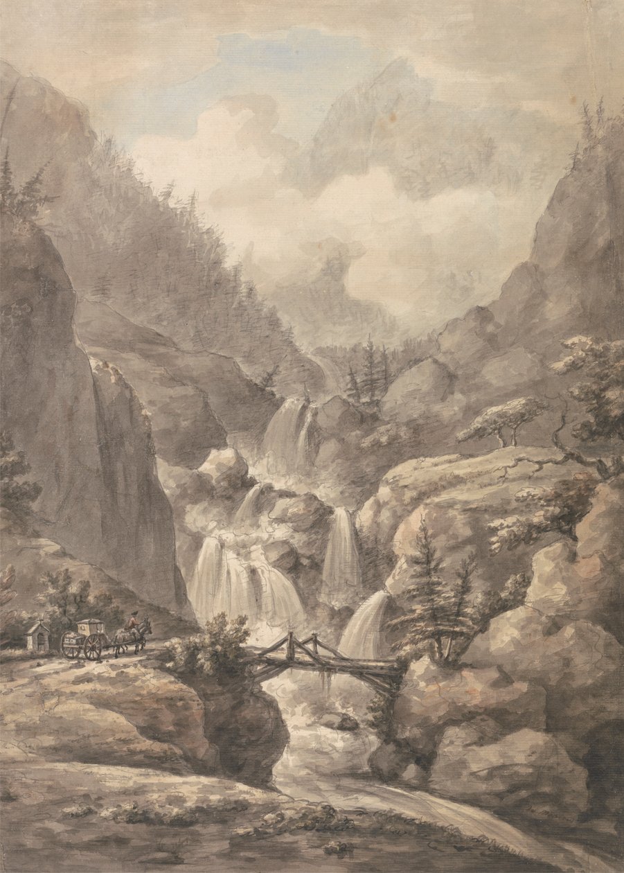 En chaisse som passerer gjennom Alpene av William Marlow