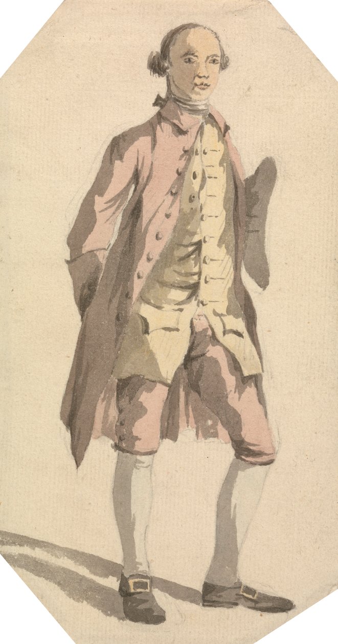 Full lengde mann med tricorn lue under venstre arm av William Marlow