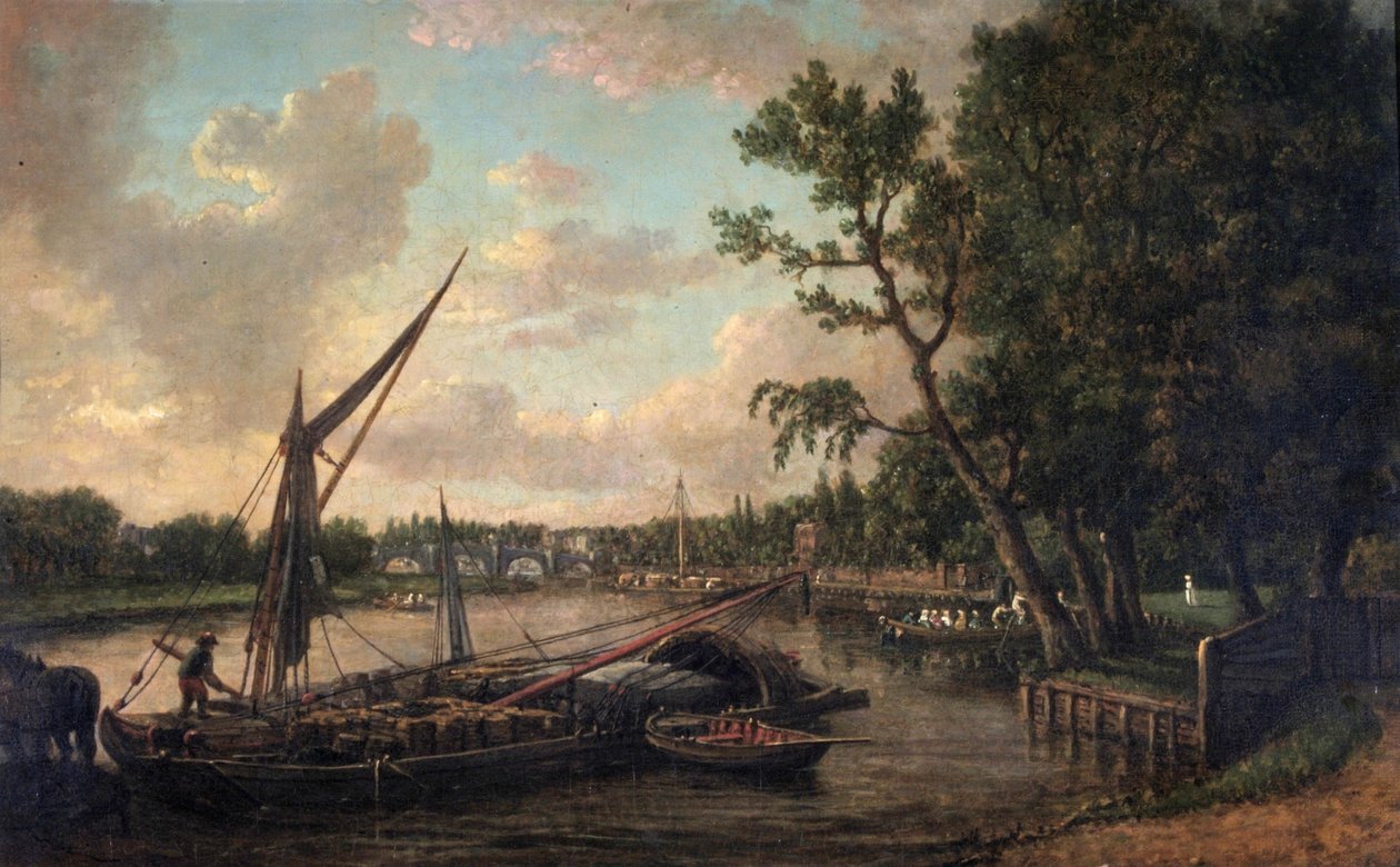 Richmond fra Surrey Bank, ca. 1800 av William Marlow