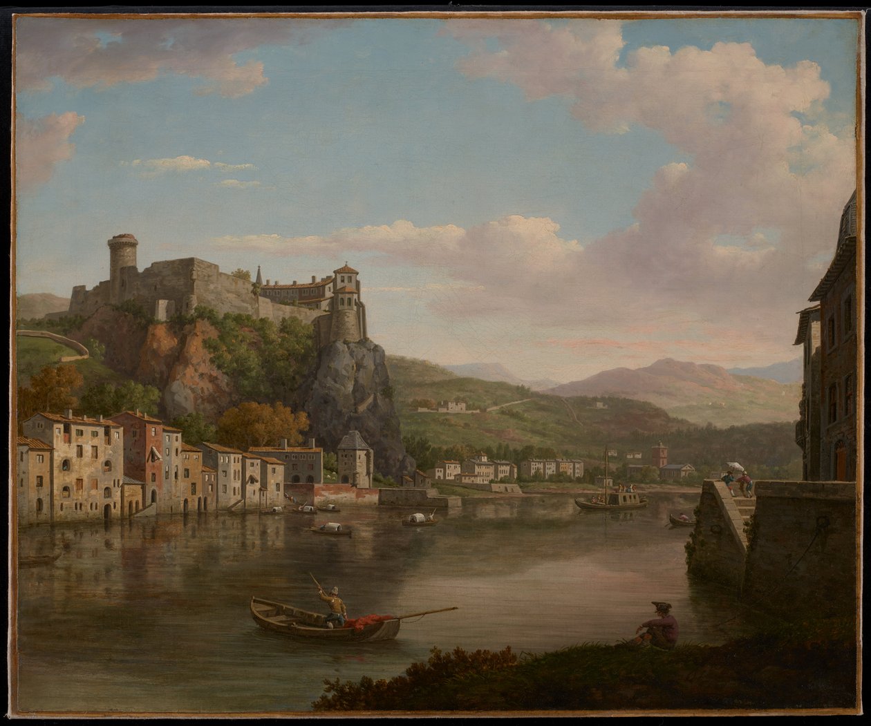 Utsikt over Saône og Château Pierre-Scize (Lyon, Frankrike) av William Marlow