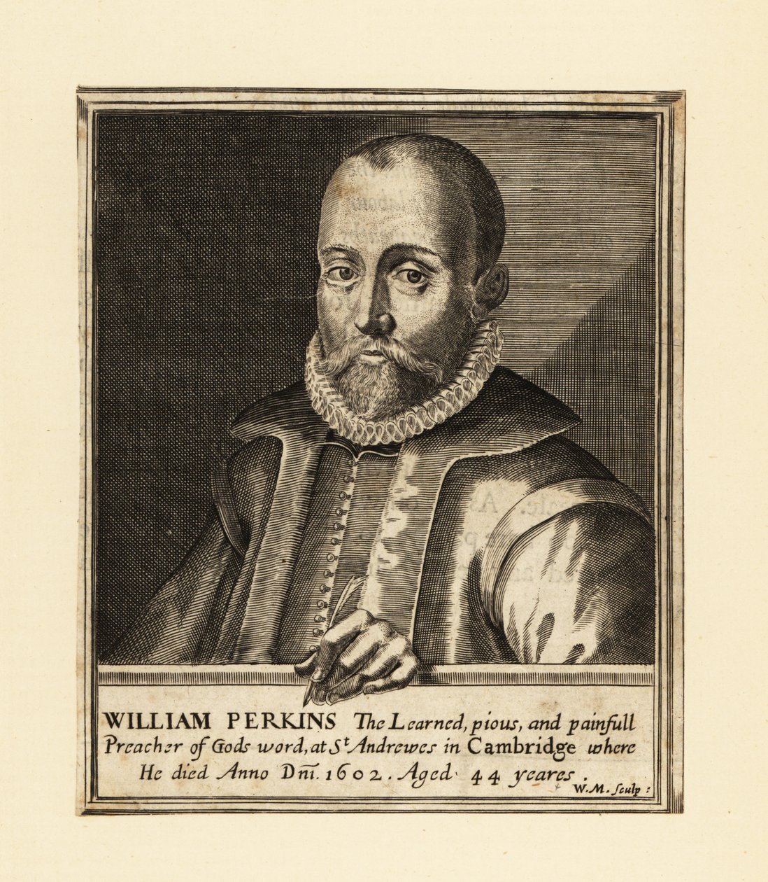 Portrett av William Perkins, engelsk geistlig og Cambridge-teolog av William Marshall