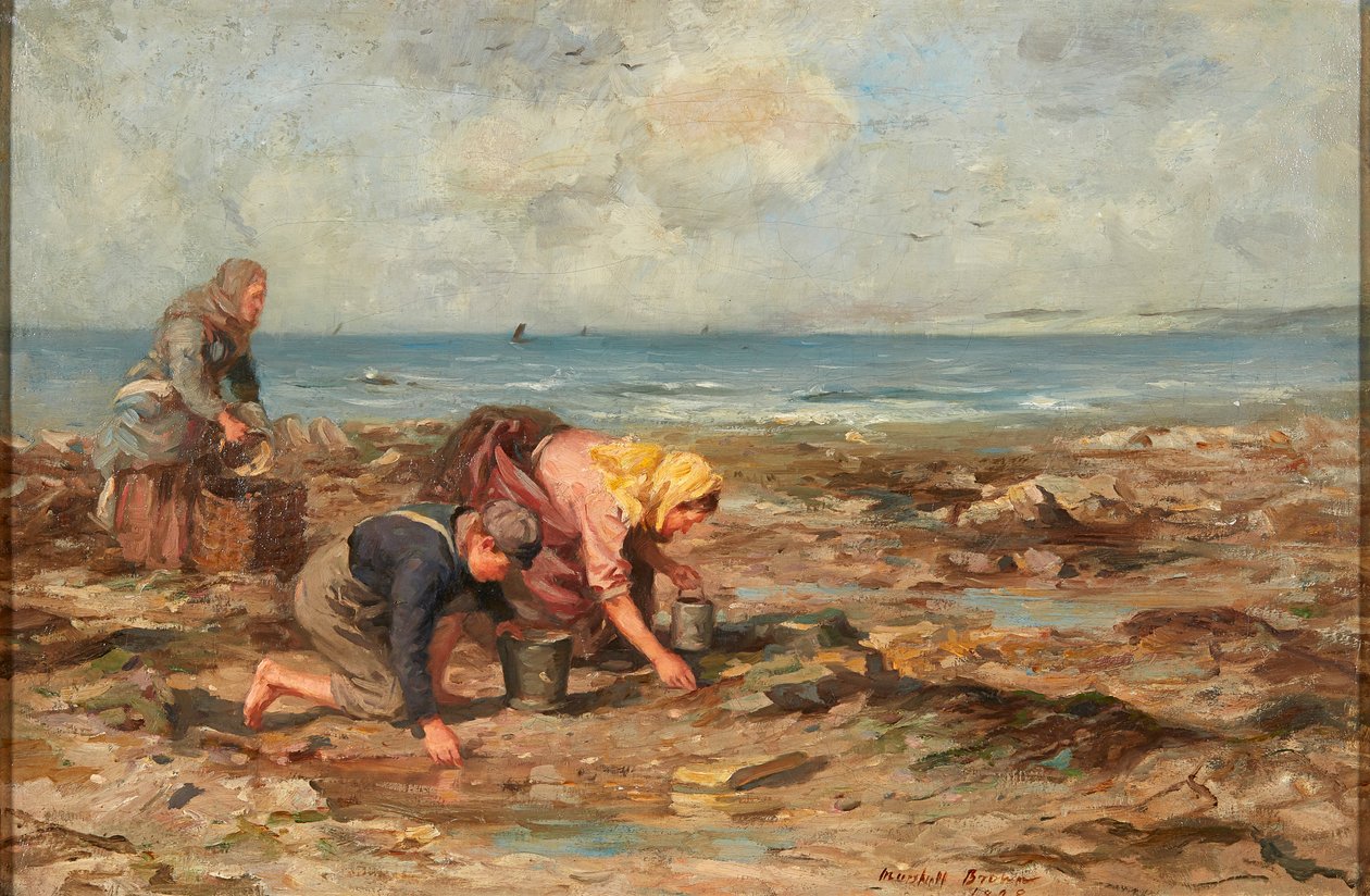 Mussel Gatherers (olje på lerret) av William Marshall Brown