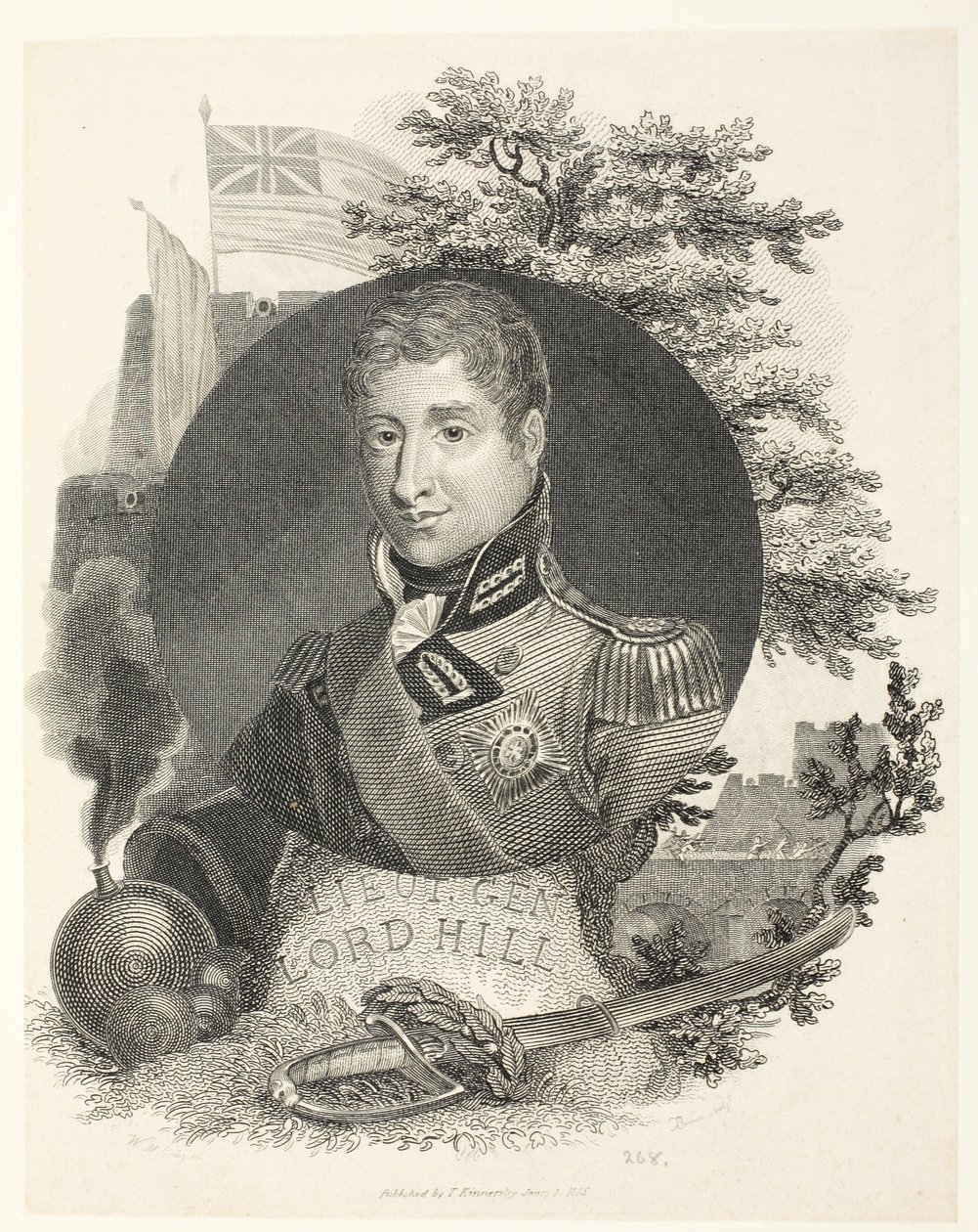 Generalløytnant Lord Hill KB, engr Brown, pub. Kinnersley, 1815 av William Marshall Craig