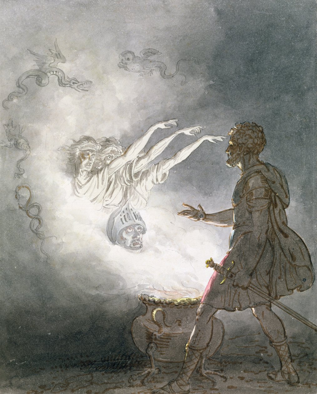 Macbeth and the Apparition of the Armed Head, Act IV, Scene I, fra 