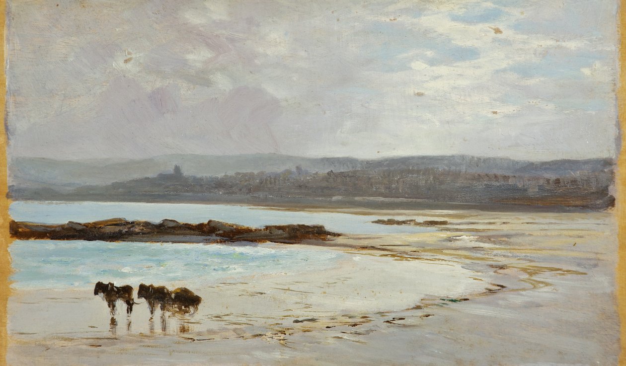 Strand ved lavvann: Kveld av William Matthew Hale