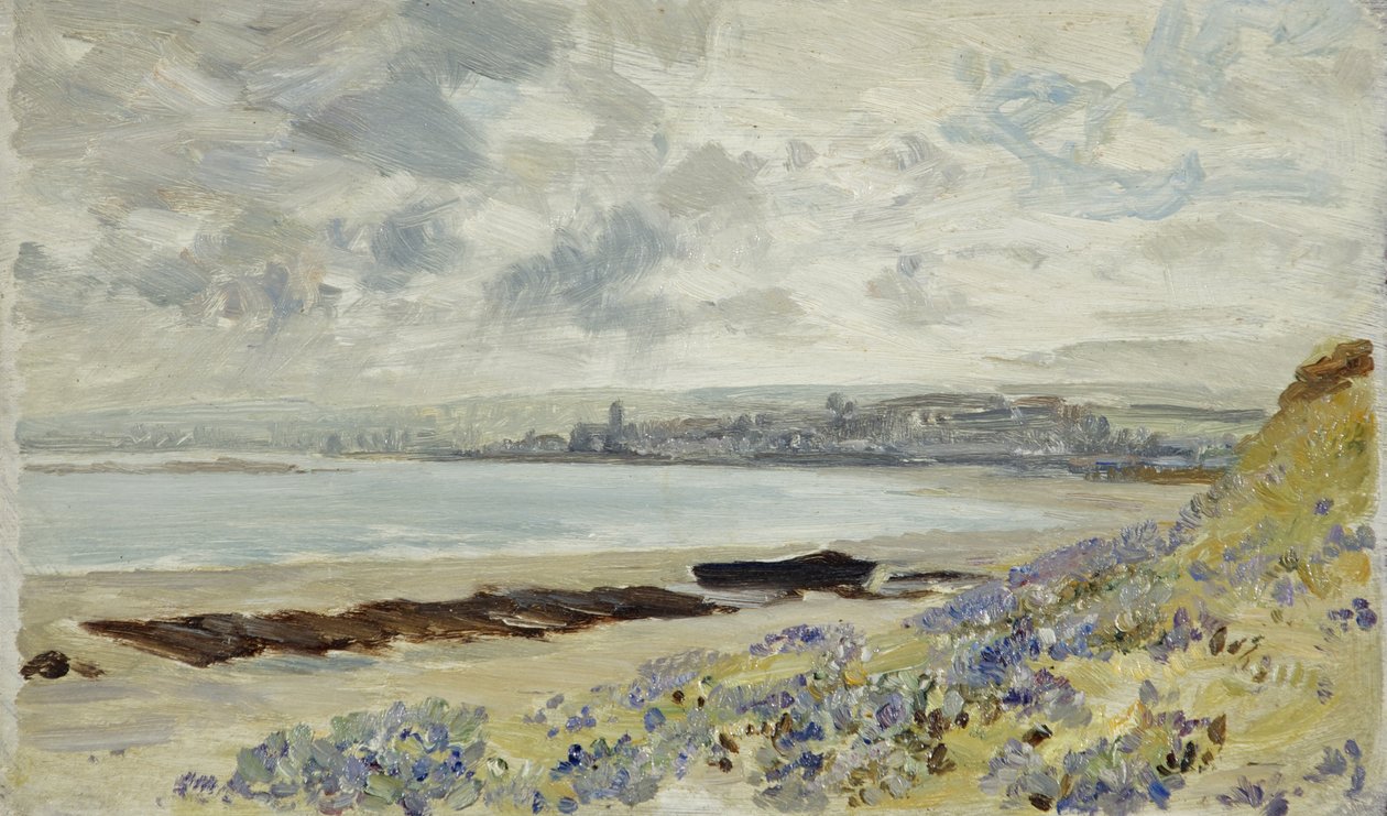 View Across a Bay: Regnfullt vær (olje på panel) av William Matthew Hale