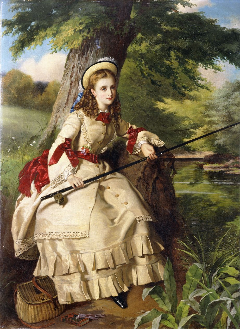 A Young Lady Fishing, 1873 av William Maw Egley