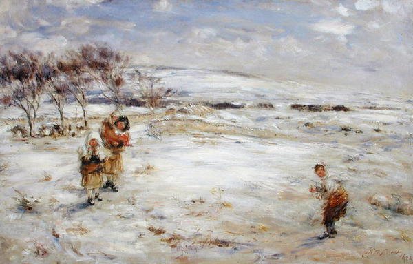 Snø i april (olje på lerret) av William McTaggart