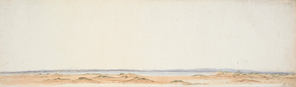 Skisse fra South Bank of the Rangitiki av William Mein Smith