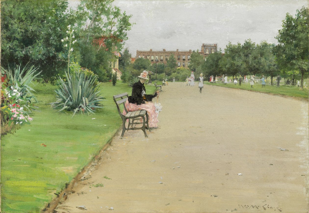 En bypark, ca. 1887 av William Merritt Chase