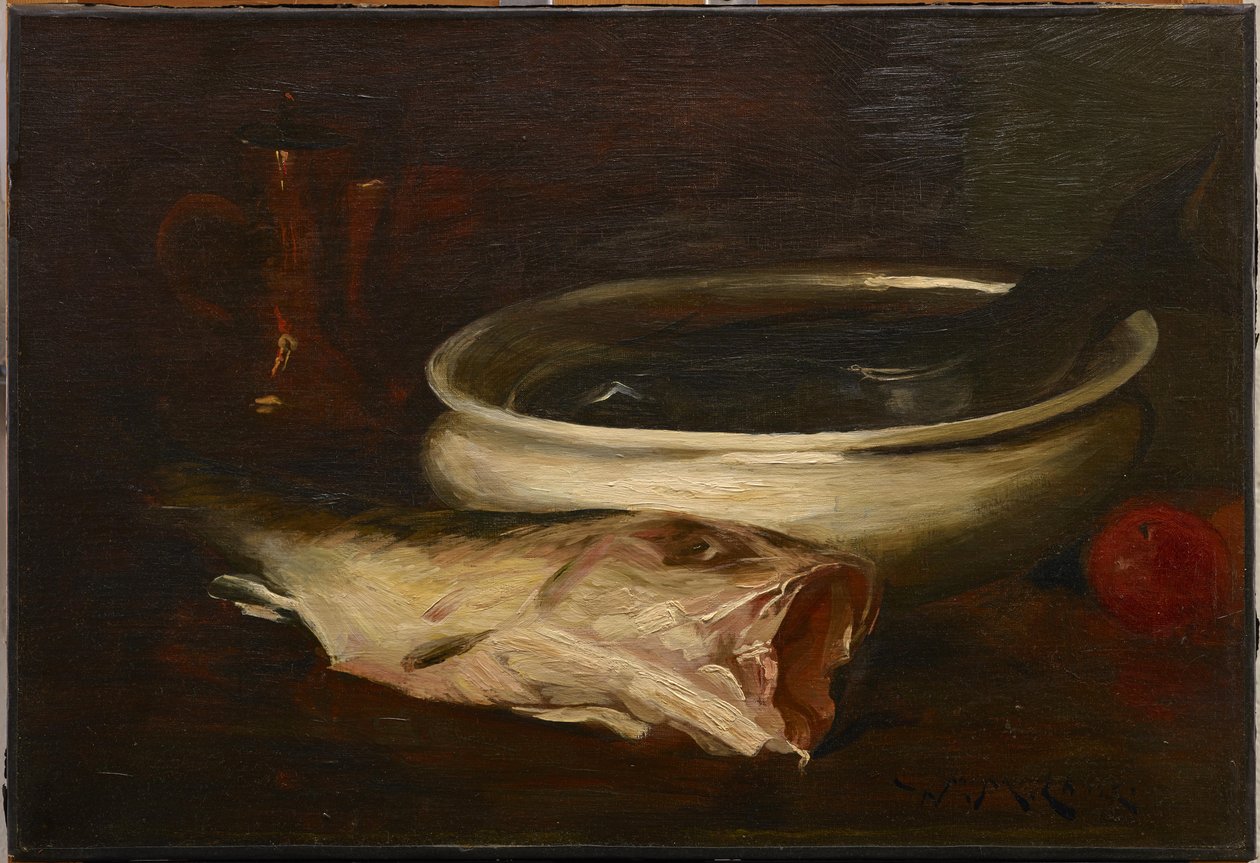Fisk og stilleben av William Merritt Chase