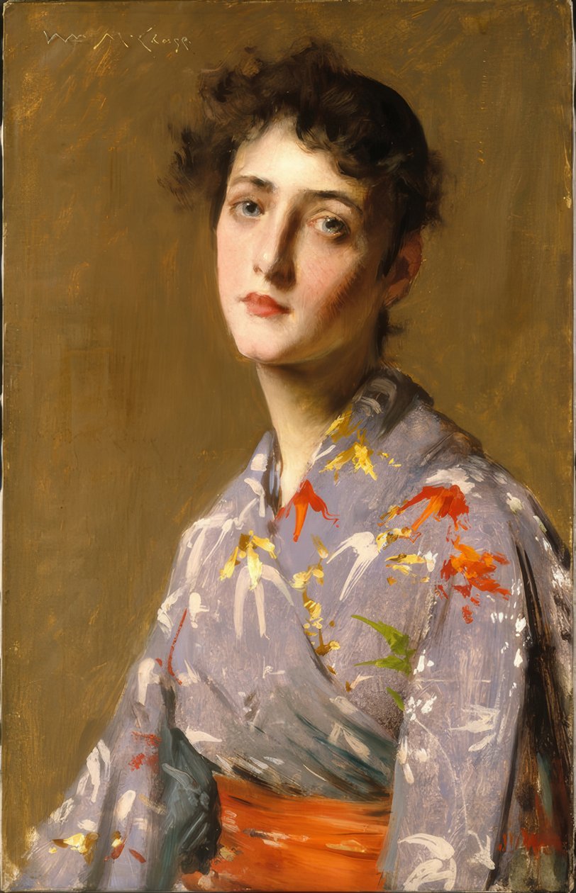 Jente i japansk kostyme av William Merritt Chase
