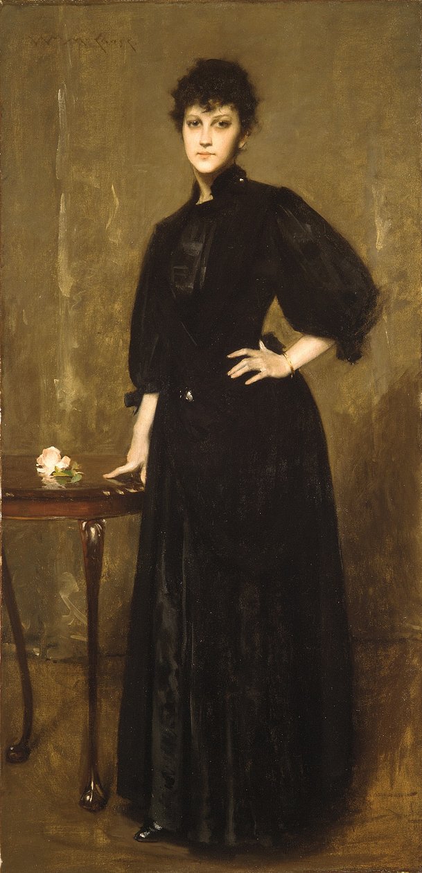 Dame i svart av William Merritt Chase