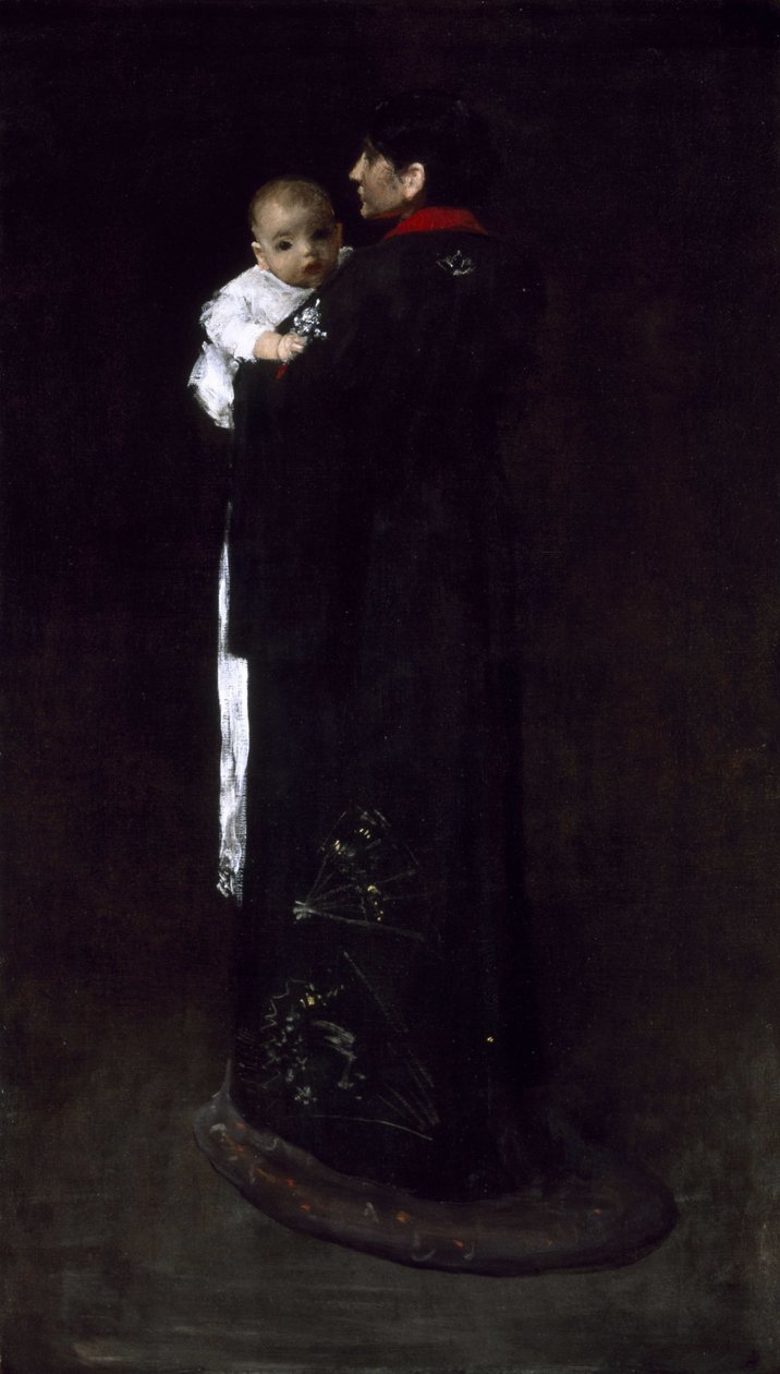 Mor og barn (Det første portrettet) av William Merritt Chase