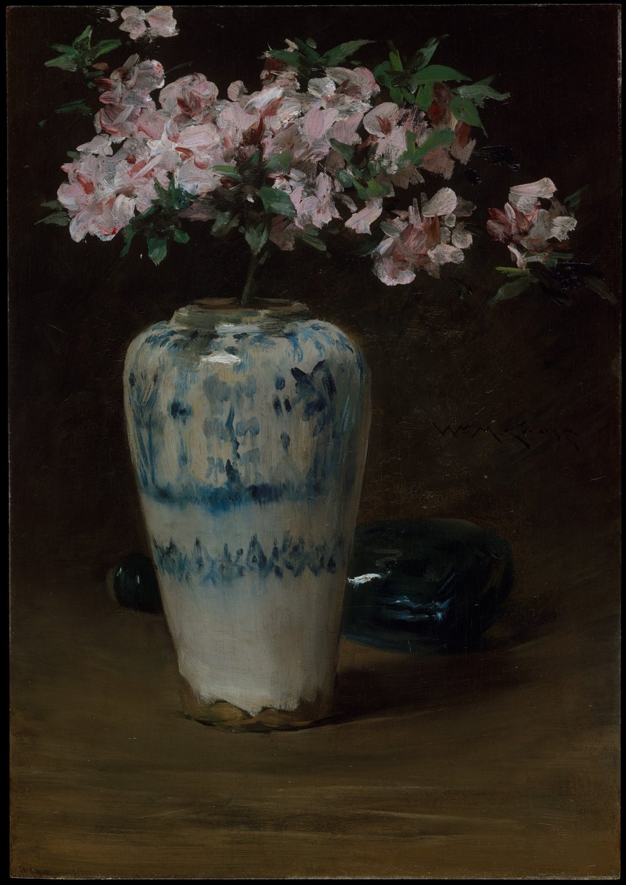 Rosa asalea - kinesisk vase av William Merritt Chase