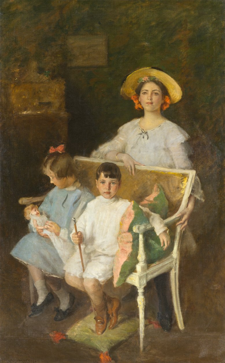 Portrait Group (Dorothy, Helen, and Bob), c.1904 (oil on canvas)   1175268   no       norwegian Successfully Translated  Original: To elskende Translat: To elskende 1281354 no norwegian Successfully Translated Original: Lord Cockburn at Bonaly, 184647. Cre av William Merritt Chase