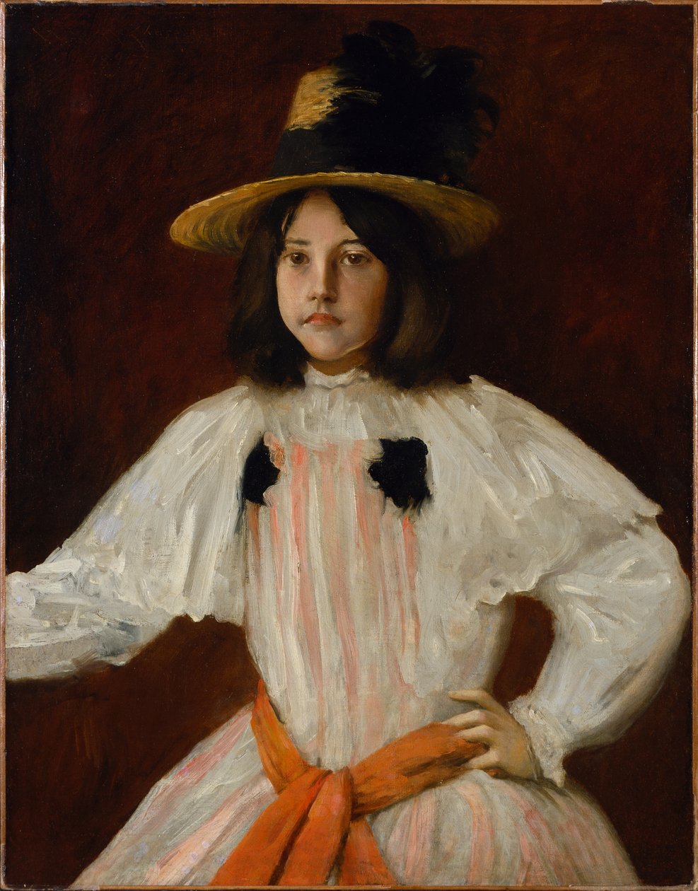 Portrett av kunstnerens datter av William Merritt Chase