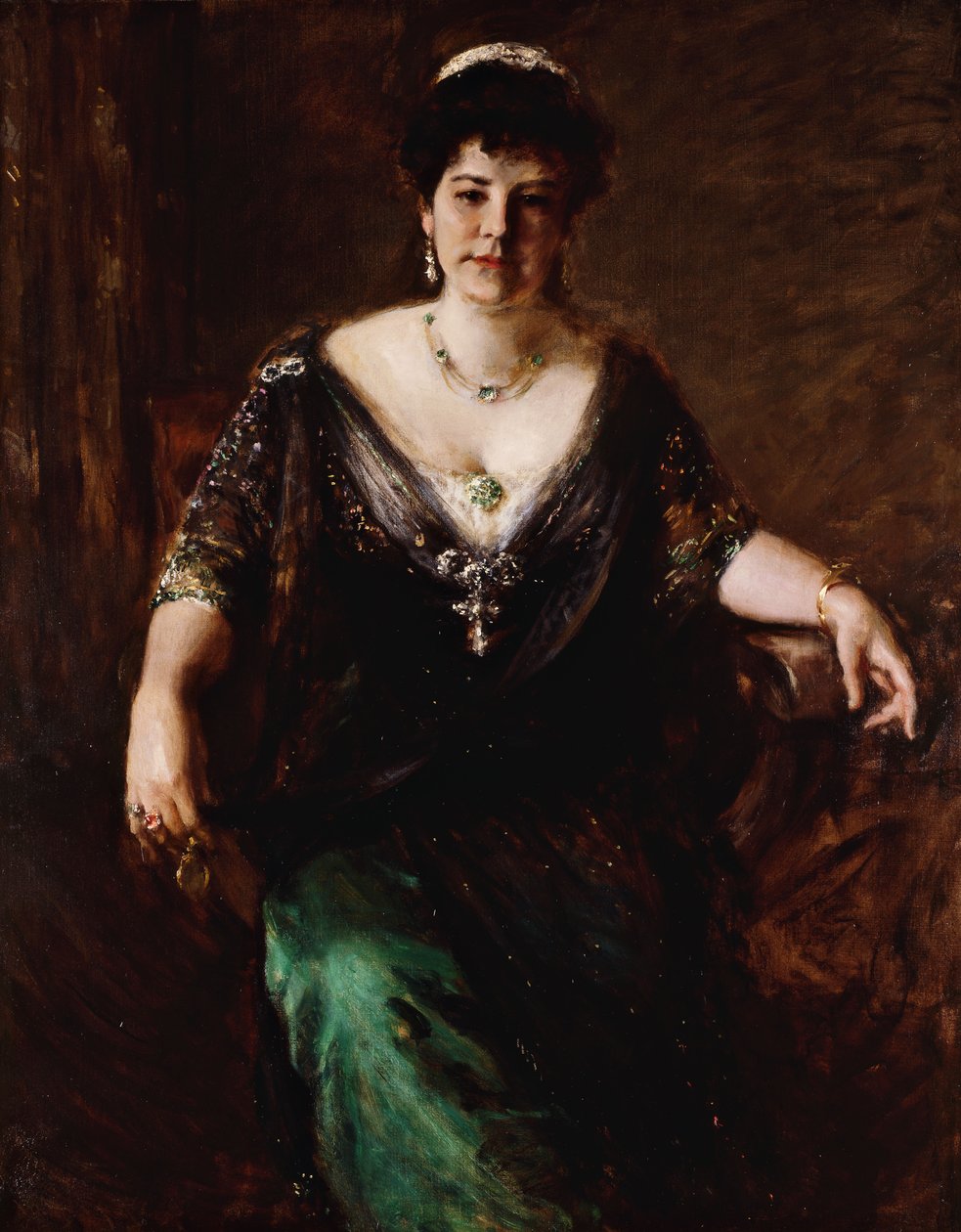 Portrett av fru, ca. 1910 av William Merritt Chase