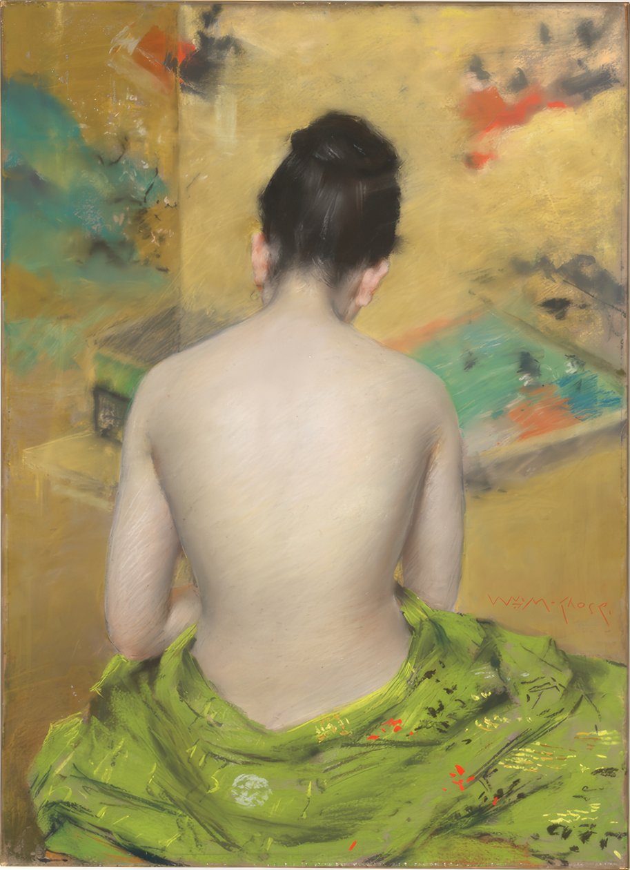 Studie av kjøttfarge og gull av William Merritt Chase