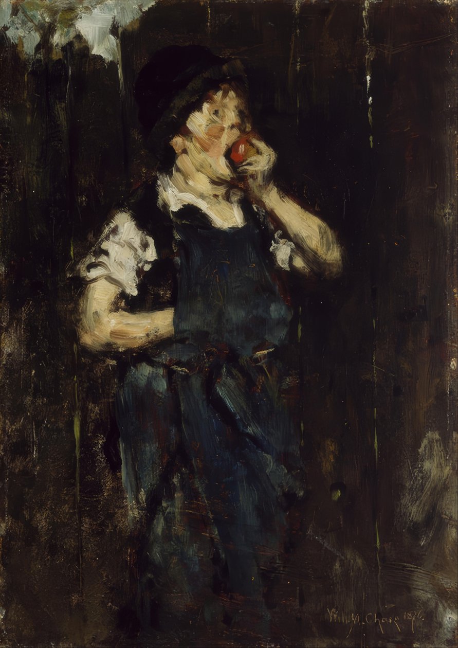 The Apprentice (Gutt med Apple) av William Merritt Chase