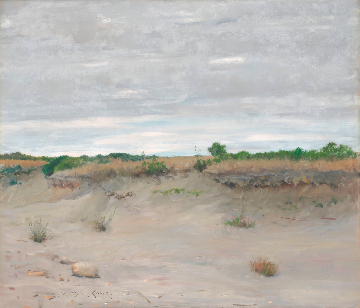 Vindavvisende sandstrand av William Merritt Chase
