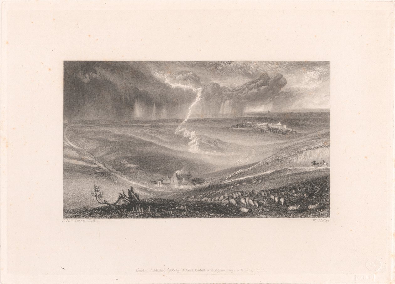 Field of Waterloo med lyn av William Miller