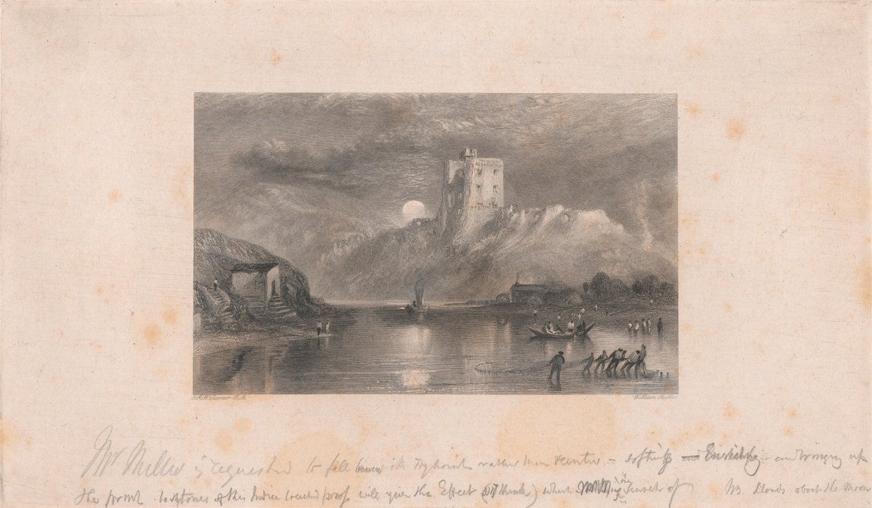 Norham Castle - Måneoppgang av William Miller