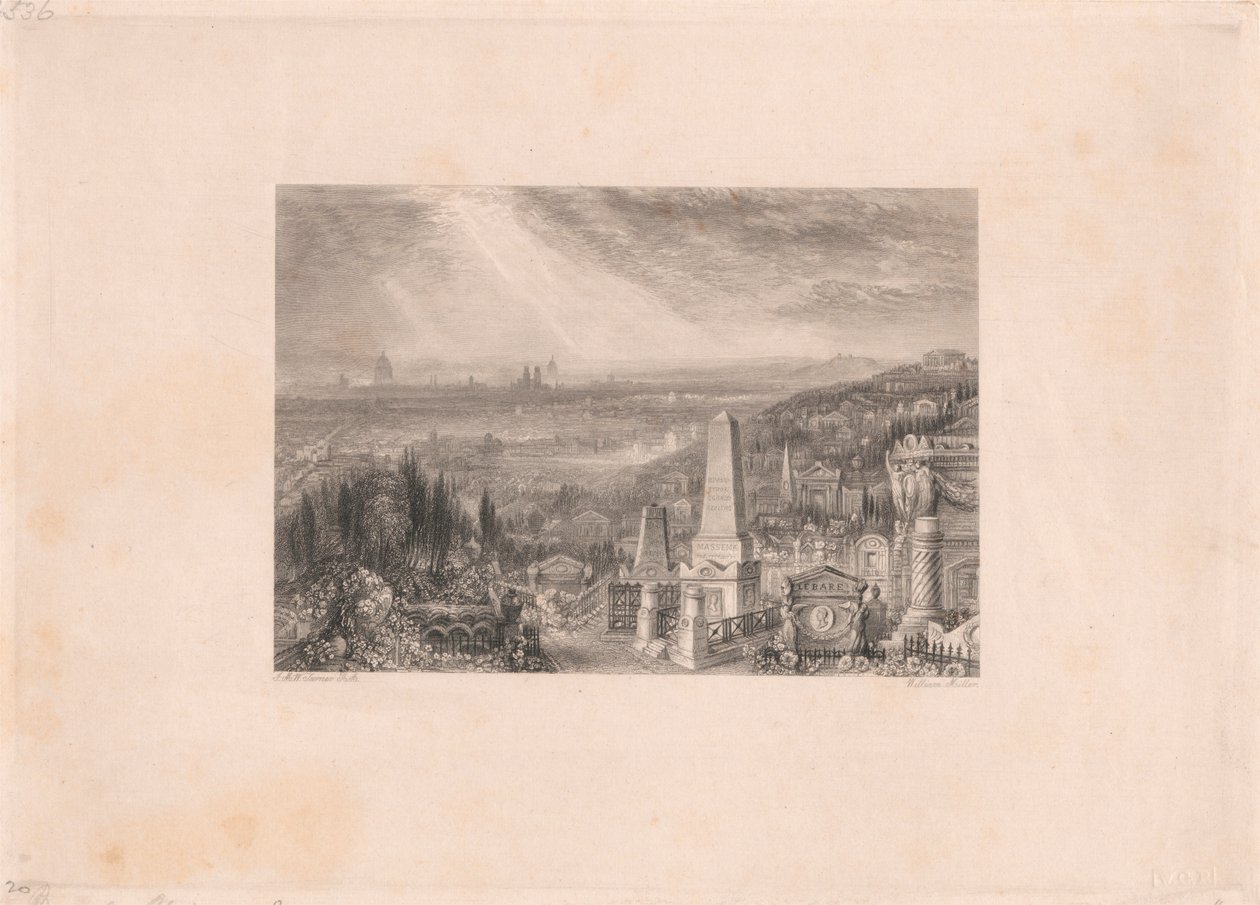 Paris fra Pere-la-Chaise av William Miller
