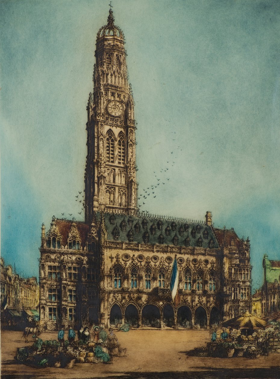 Rådhuset, Arras (radering) av William Monk