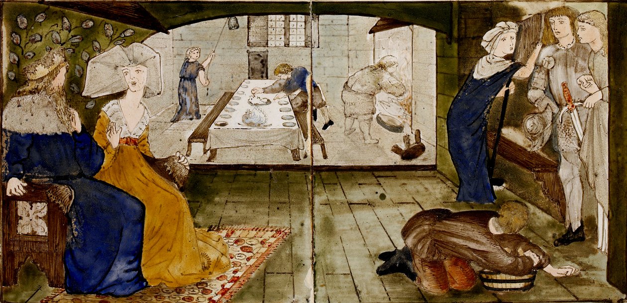 Seksten fliser danner åtte illustrasjoner av 