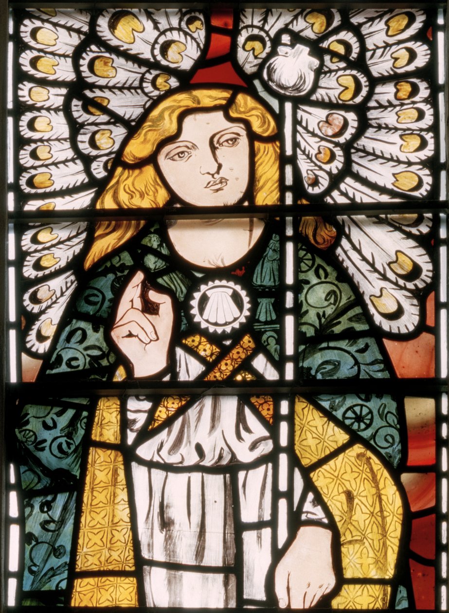 Erkeengel Gabriel, 1862 (farget glass) av William Morris