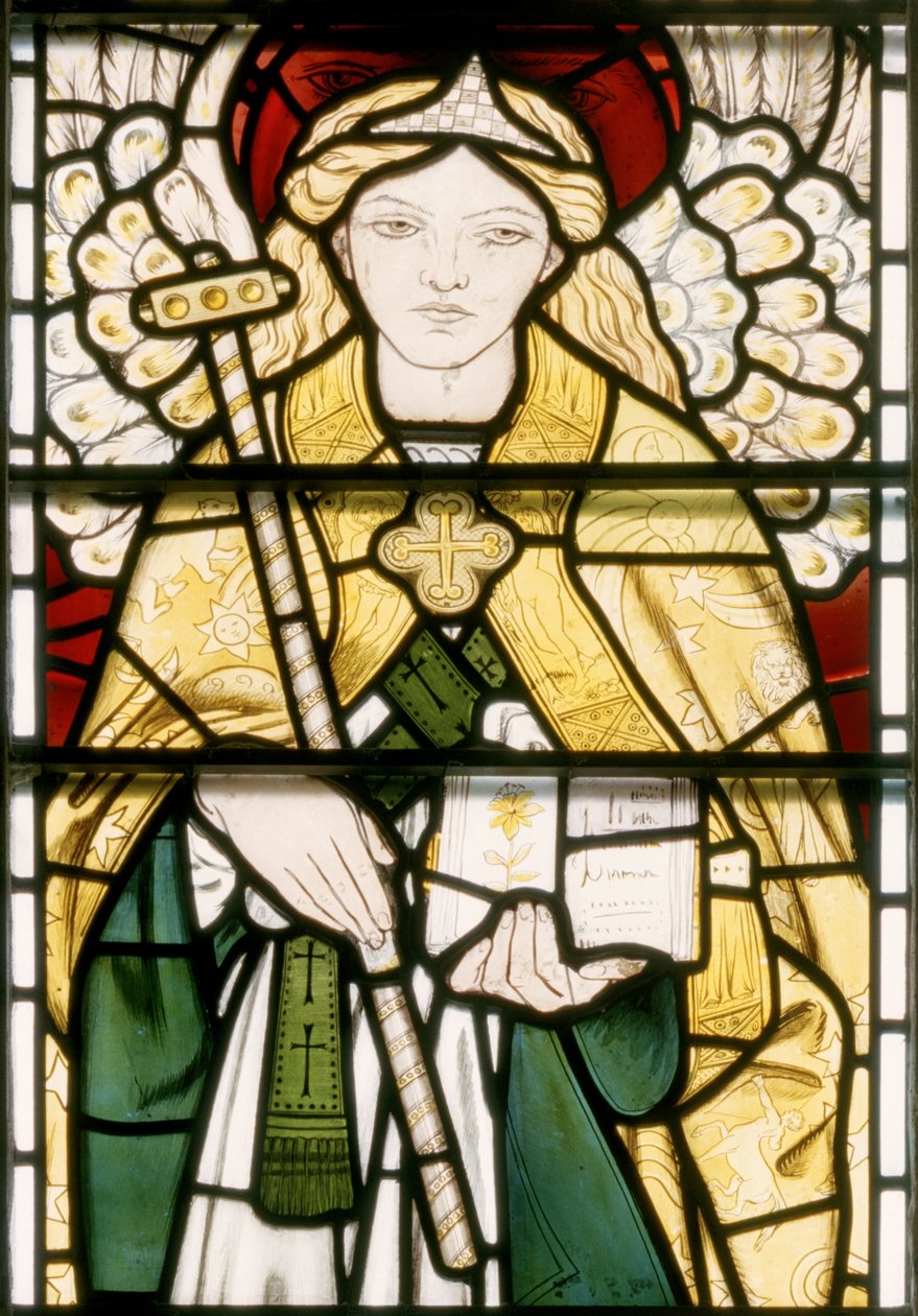 Erkeengel Raphael, 1862 (farget glass) av William Morris