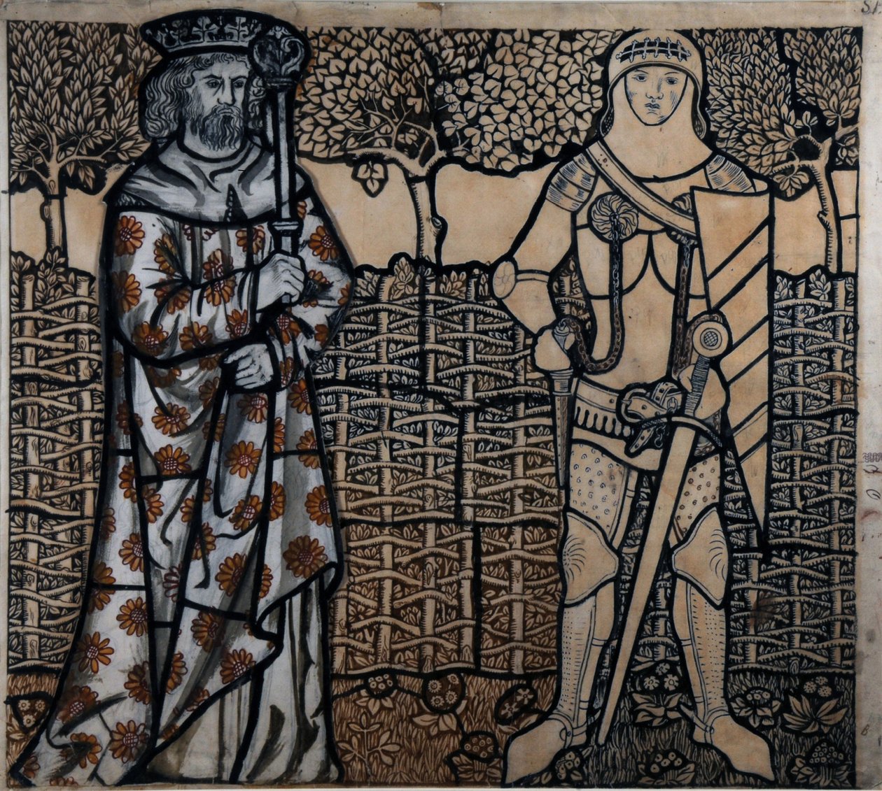 Kong Arthur og Sir Lancelot, 1862. av William Morris