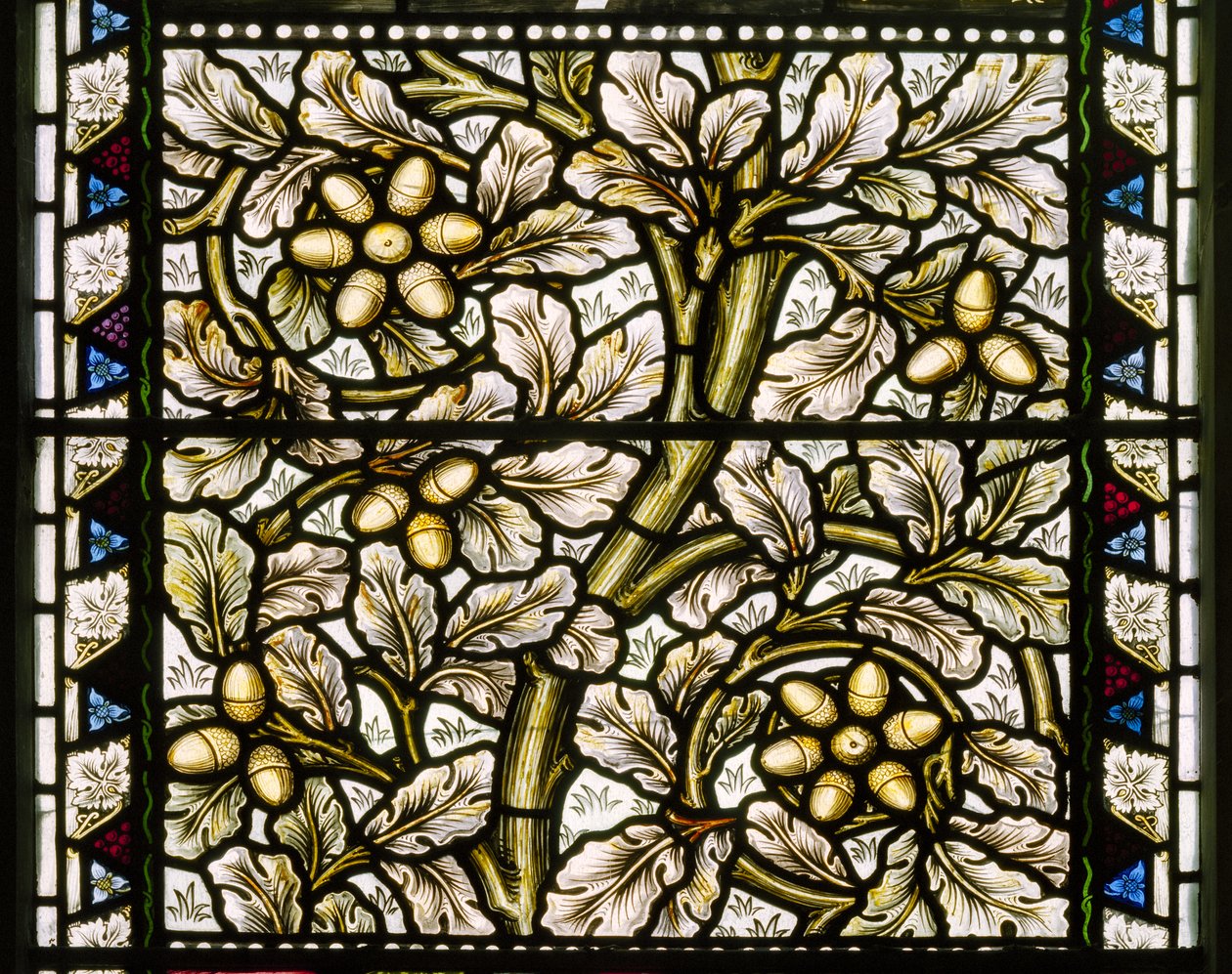 Kirkcaldy Old Kirk, Morris & Co., William Morris, Acorns & Oak Leaves, 1886 av William Morris