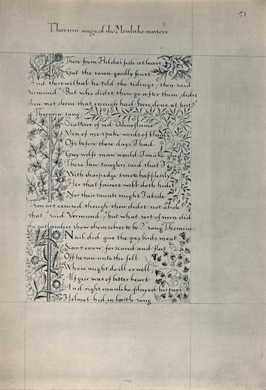 Side fra The Story of the Dwellers of Eyr, 1871. av William Morris
