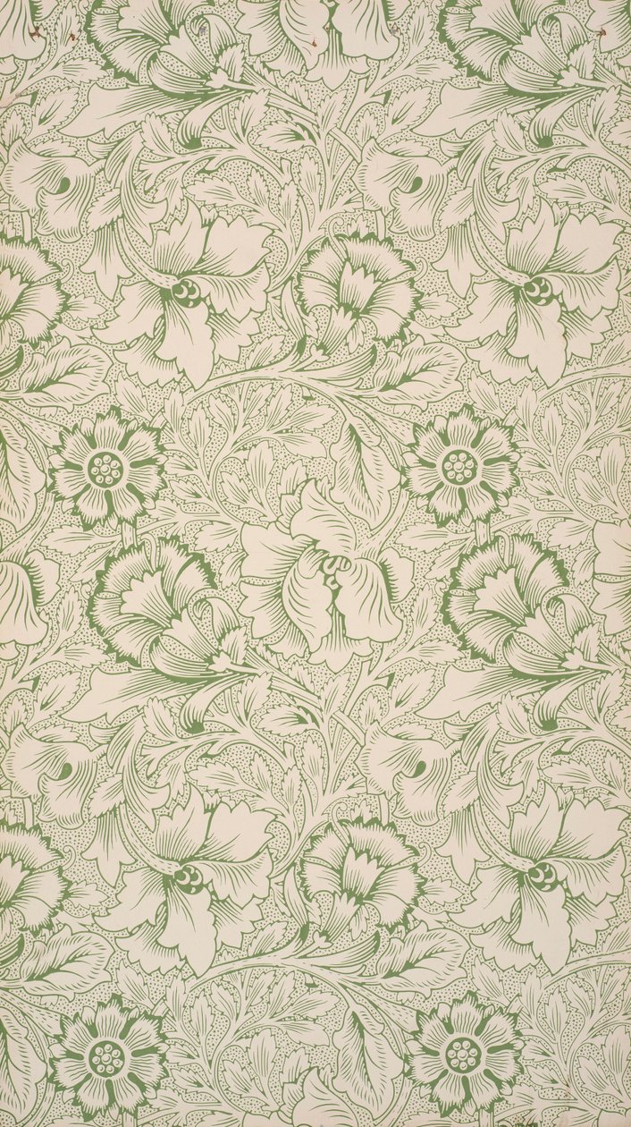 Rosa og valmue. Bakgrunn, 1881. av William Morris