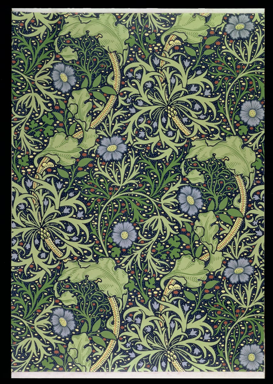 Seaweed Wallpaper Design, trykt av John Henry Dearle (1860-1932), 1901 (tapet) av William Morris