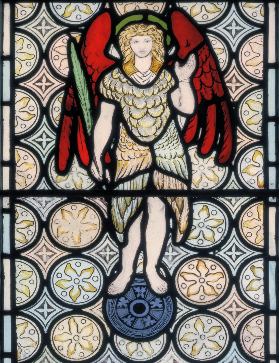 Seraf eller engel, designet 1865 (farget glass) av William Morris