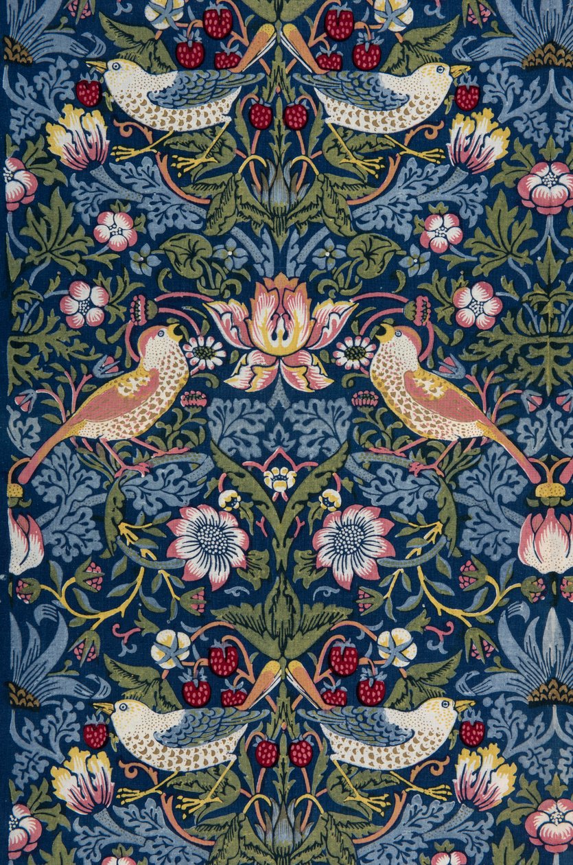 Jordbærtyv. Dekorativt stoff, 1883. av William Morris