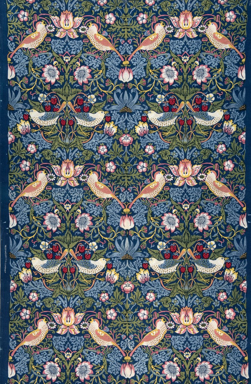 Jordbærtyv. Dekorativt stoff, 1883. av William Morris